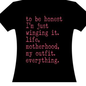 winging it motherhood distressed shirt